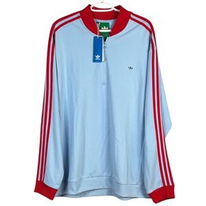 Adidas Original‎ 3 Stripe 1/4 Zip Golf Sweatshirt XL Clear Sky Blue JP2060 $150